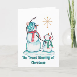 Jul-Religiösan med Snögubbe-kort, julstjärna Helgkort