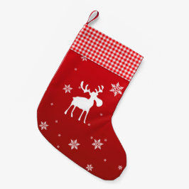 Jul ren och snöflingor - strumpa