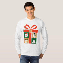 Jul, ren, snöman & träd konst t shirt