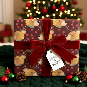 Jul Ren Teddybjörn Med Ljus Marinröd Jul Presentpapper
