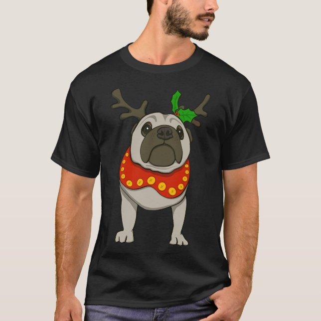 Jul Renhjort Mops Klassisk 883 T Shirt (Framsida)
