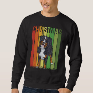 Jul Retro Bernese Mountain Dog Grupp Matchande Lång Ärmad Tröja