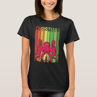 Jul Retro Bläckfisk Söt Grupp Matchande Xmas H T Shirt
