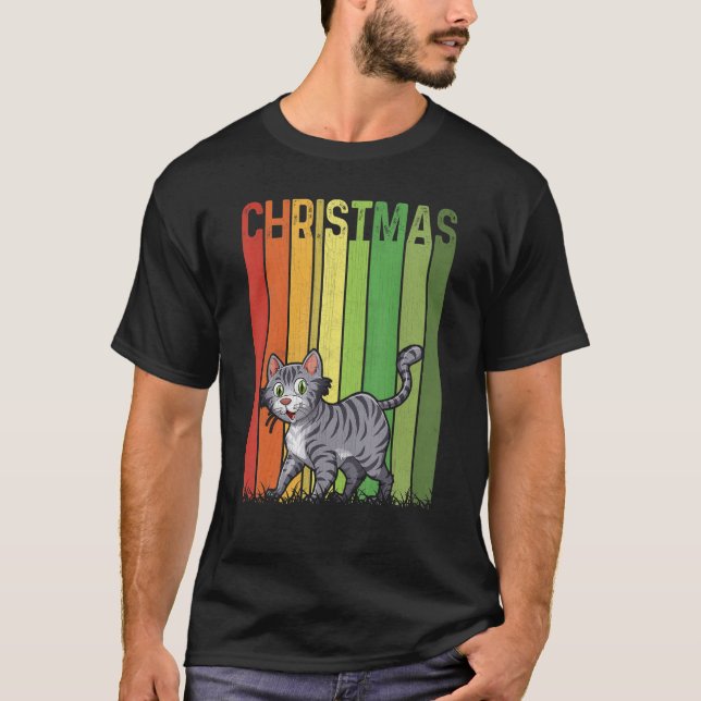 Jul Retro Bobcat Cute Group Matching Julafton H T Shirt (Framsida)