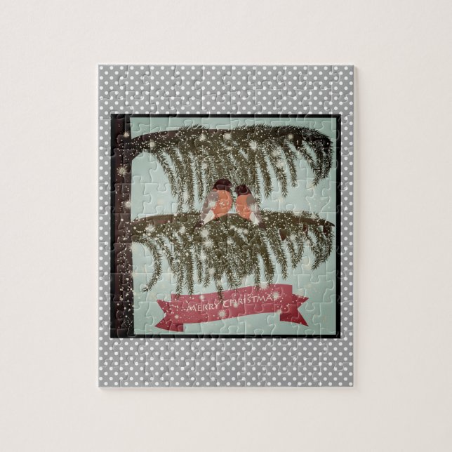 Jul , Retro , Bullfinches Pussel (Vertikal)