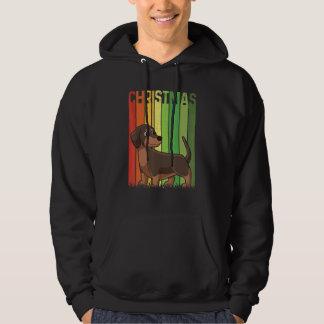 Jul Retro Dachshund Hund Grupp Matchande Xmas  Hoodie
