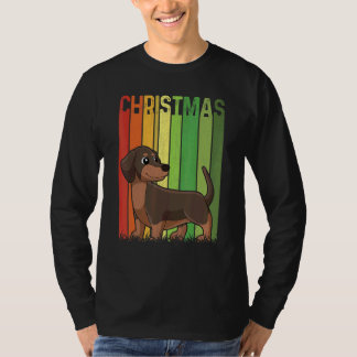 Jul Retro Dachshund Hund Grupp Matchande Xmas  T Shirt