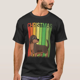 Jul Retro Dachshund Hund Grupp Matchande Xmas  T Shirt