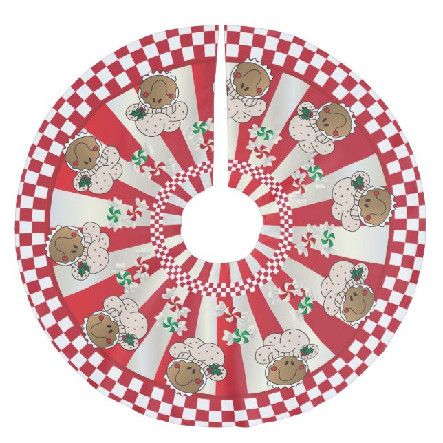 Jul Retro Gingerbröd Bakar Julgransmatta Borstad Polyester (Framsidan)
