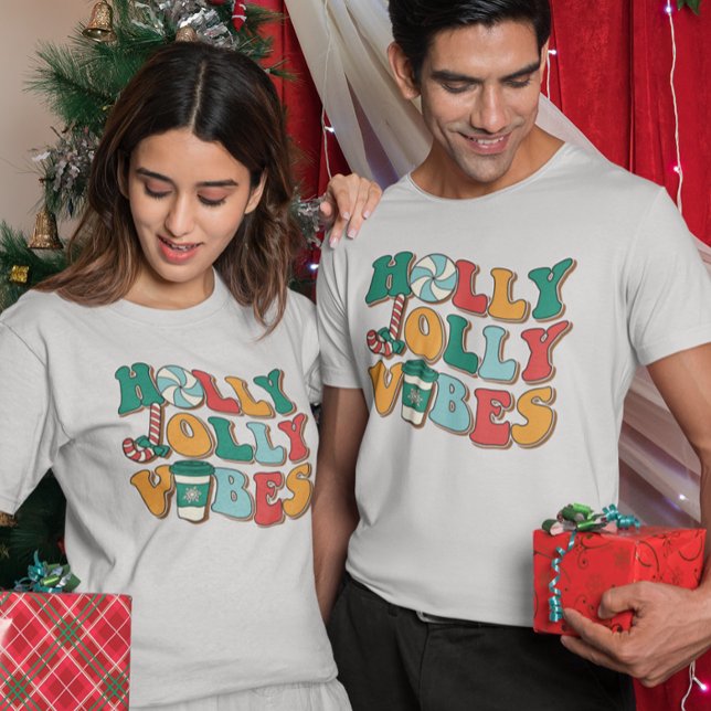Jul Retro Holly Jolly Vibes T-Shirt (Skapare uppladdad)