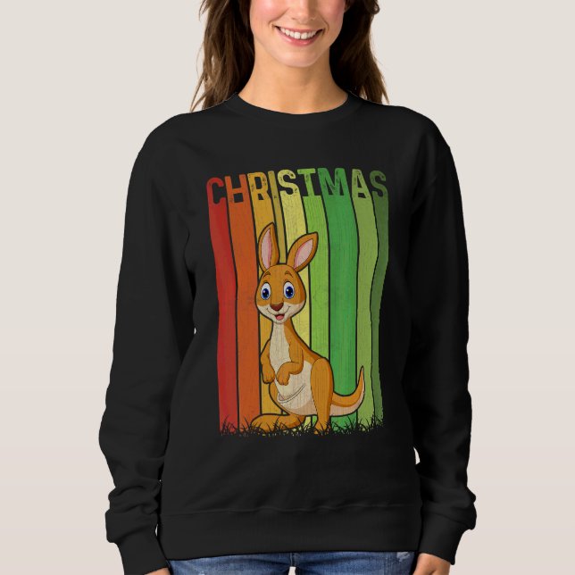 Jul Retro Känguru Söt Grupp Matchande Xmas  T Shirt (Framsida)