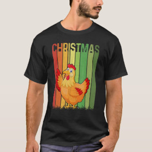 Jul Retro Kyckling Söt Grupp Matchning Xmas H T Shirt