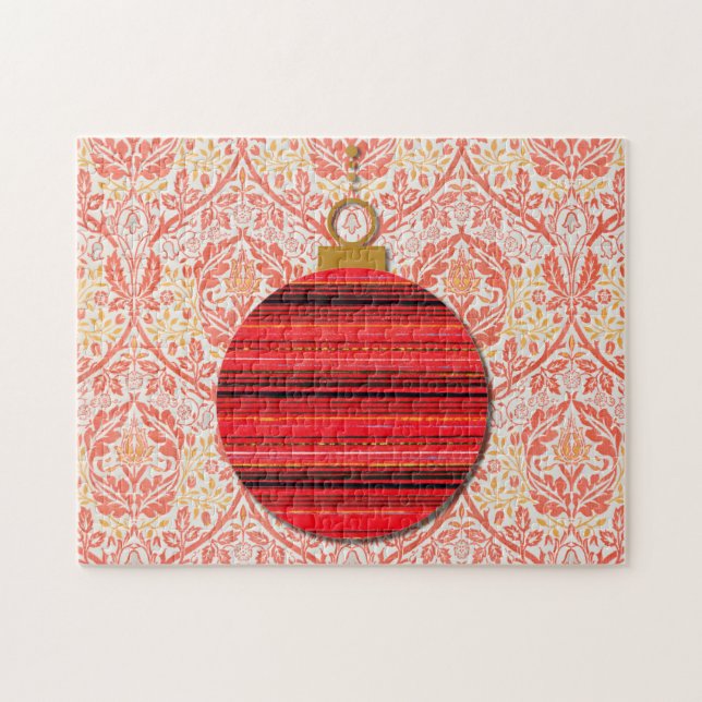 Jul Retro Ornament Art Puzzle Pussel (Horisontell)