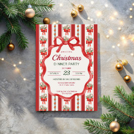 Jul retro-ränder grandmilenial middagsfest inbjudningar
