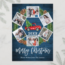 Jul Retro Red Farm Lastbil Hälsning 6 PHOTO