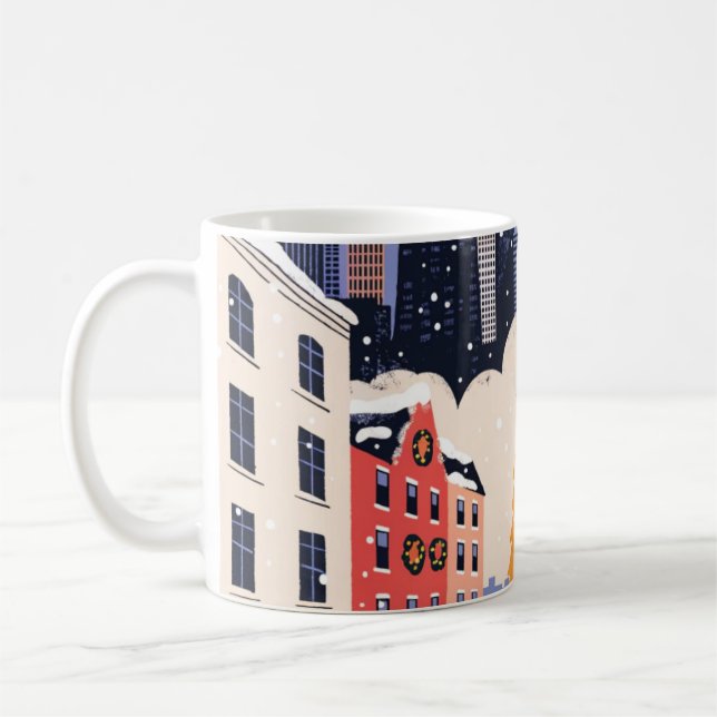 Jul Retro Resemålning Poster för Chicago Kaffemugg (Vänster)
