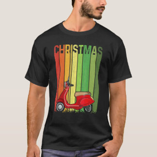 Jul Retro Scooters Söt Grupp Matchande Xmas  T Shirt
