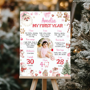 Jul Retro Tomte Födelsedag Milstolpe Foto Poster