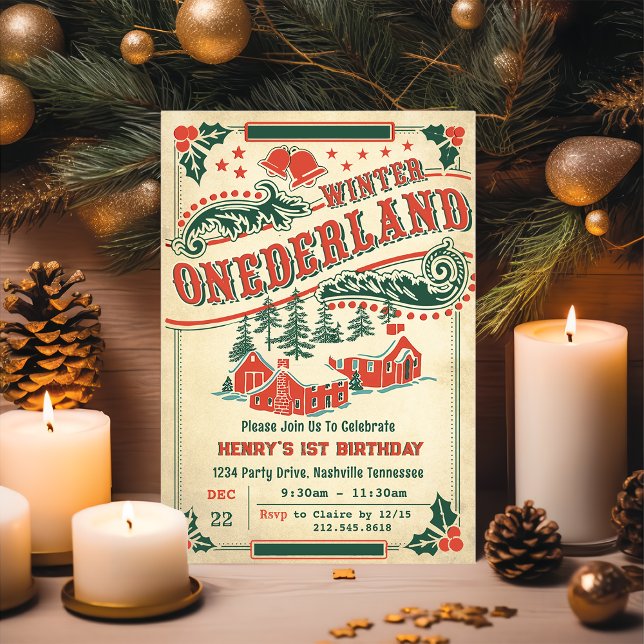 Jul Retro Vintage Rustic Födelsedagsfest Inbjudningar (Skapare uppladdad)