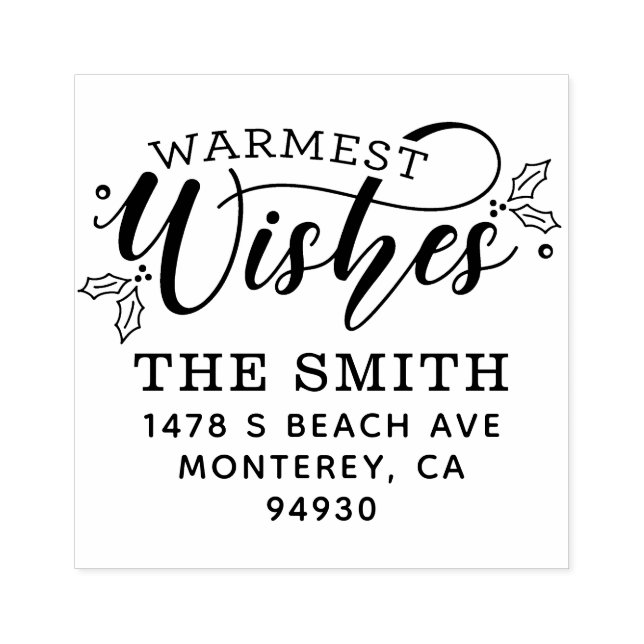 Jul-Returadressen i Cute Family Frimärke Stämpel (Tryck)