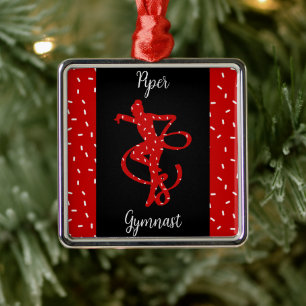 Jul Rhythmic Gymnastics Red Candy Sprinkle Julgransprydnad Metall