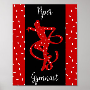 Jul Rhythmic Gymnastics Red Candy Sprinkle Poster
