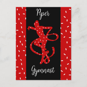 Jul Rhythmic Gymnastics Red Candy Sprinkle Vykort