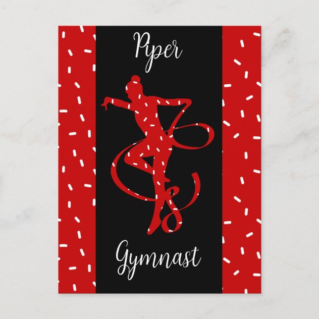 Jul Rhythmic Gymnastics Red Candy Sprinkle Vykort (Framsida)