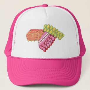 Jul Ribbon Candy Colorful Helgdag Hat Truckerkeps