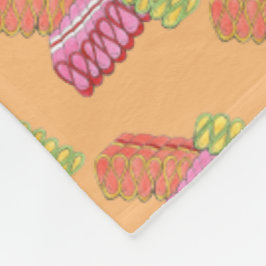 Jul Ribbon Candy Orange Helgdag Julafton Sweets Fleecefilt