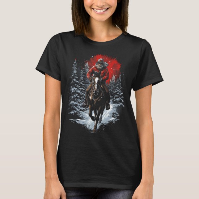 Jul Ridning Grafiska T-shirts för män Kvinnor (Framsida)