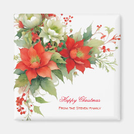 Jul Ro Watercolor | ditt namn Magnet
