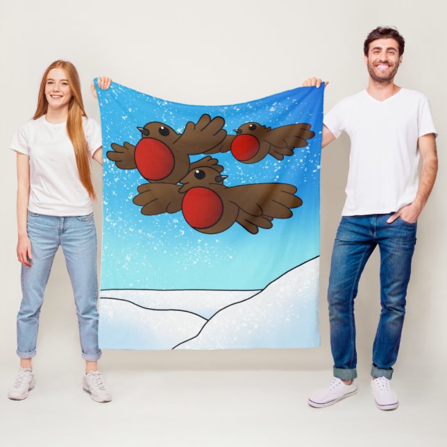 jul Robin Birds Fleecefilt (På plats)