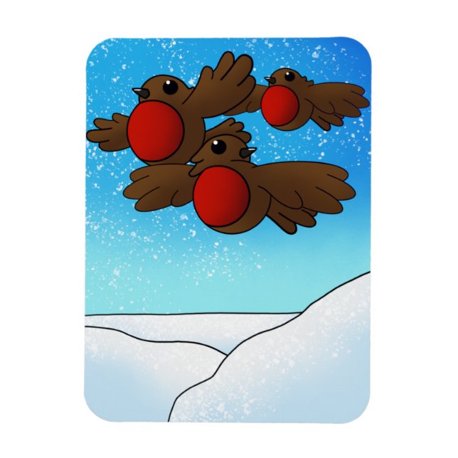 jul Robin Birds Magnet (Vertikal)