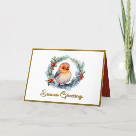 Jul Robin Blommigt WAN Hälsning Card Tack Kort