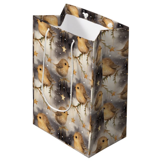 Jul Robin på en Starry Night Gift-bag (Framsidan Vinklad)