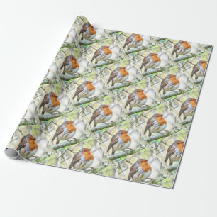 jul Robin Redbröst Winter Watercolor Presentpapper