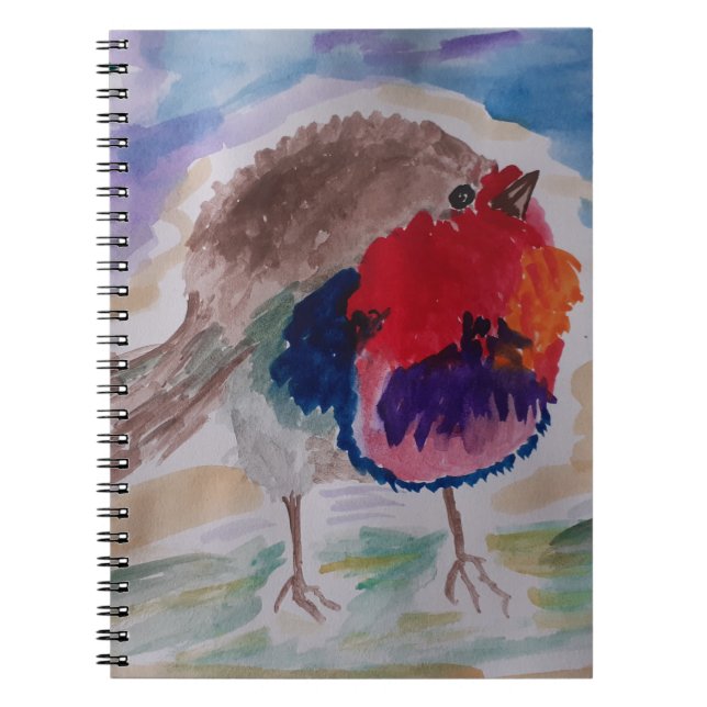 Jul Robin Spiral Notebook Anteckningsbok (Framsidan)
