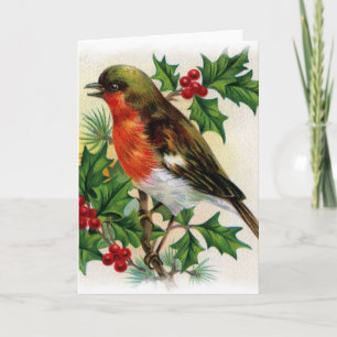 Jul Robin Vintage Illustration Helgkort