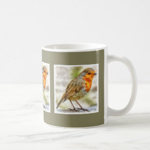 jul Robin Winter Watercolor Kaffemugg