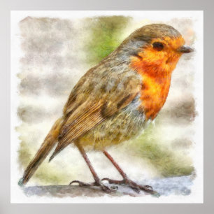 jul Robin Winter Watercolor Poster