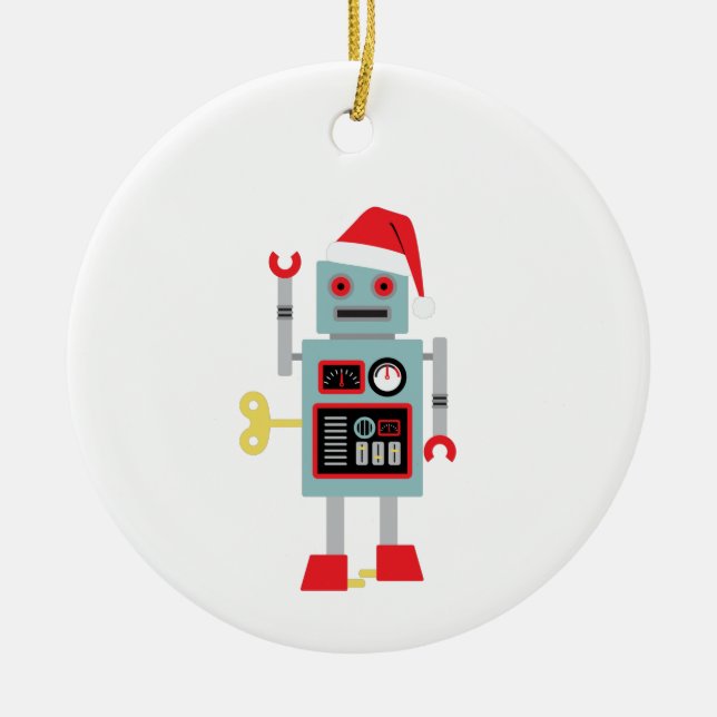 Jul Robot Julgransprydnad Keramik (Framsidan)