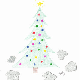 Jul - Rockin' runt Julgran-kortet Kort