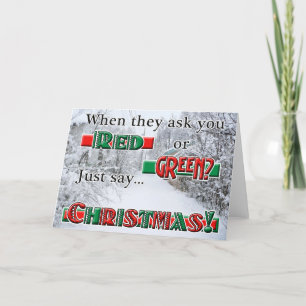 Jul, röd eller Grönt Helgkort