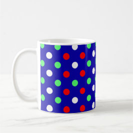 Jul - Röd, Grön & Vit Polka Prickar Mönster  Kaffemugg