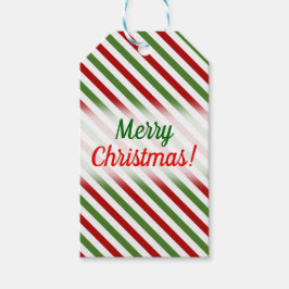 Jul; röd, vit och grön randig mönster presentetikett