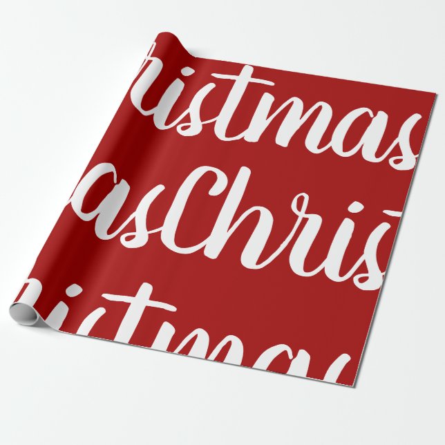 Jul Röd Vit Presentpapper (Utrullad)