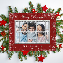 Jul röda silver foto fönster budget flygblad