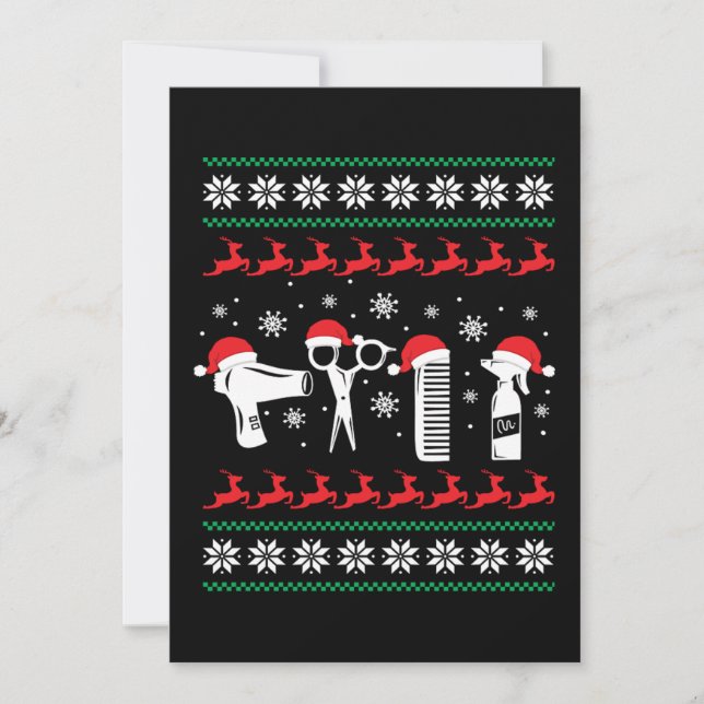 Jul Rolig Frisör Julpresent Högtidsgåva Julkort (Framsida)