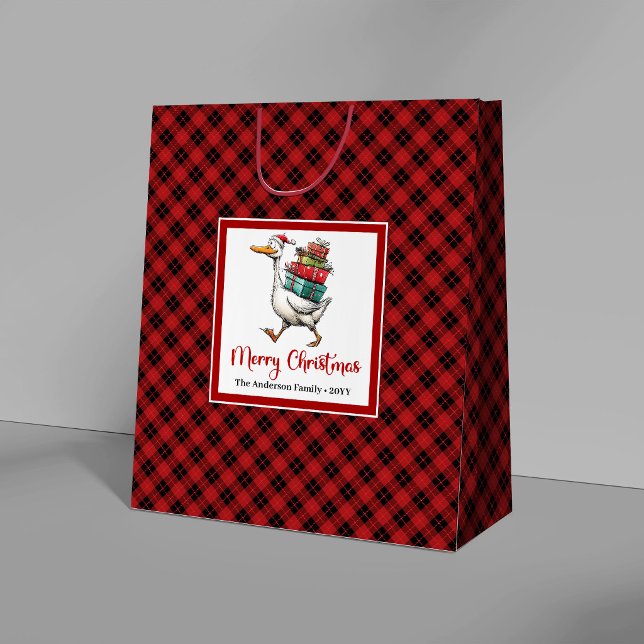Jul Rolig Gås Minimalistisk Nyckfullhet Presentpås (Christmas Funny Goose Minimalist Whimsy Gift Bags)